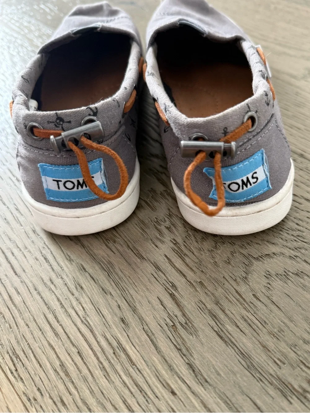 Toms Gray Canvas Slip-On Sneakers for Kids